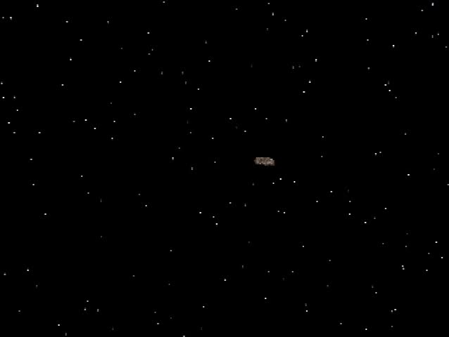 Flying through space following a small asteroid.  Great menu background