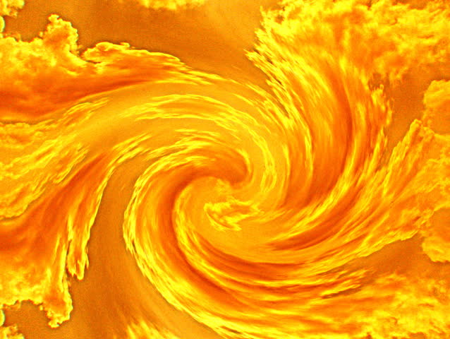 Spiral of burning flames, time lapse clip, infinite loop