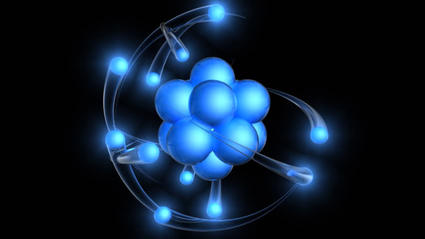 Atom loop isolated on black with matte