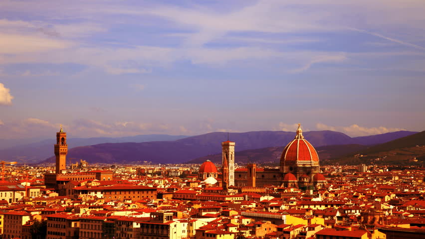 timelapse of florence skyline, italy
