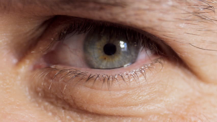 Close Up Of Middle Aged Man's Eyes Opening Stock Footage Video 4373495