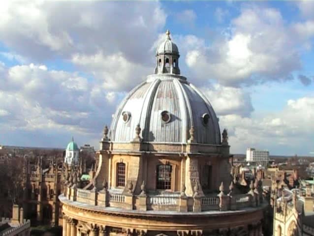 Radcliffe Camera and Colleges of Oxford university viewed from tower of St Mary the virgin church