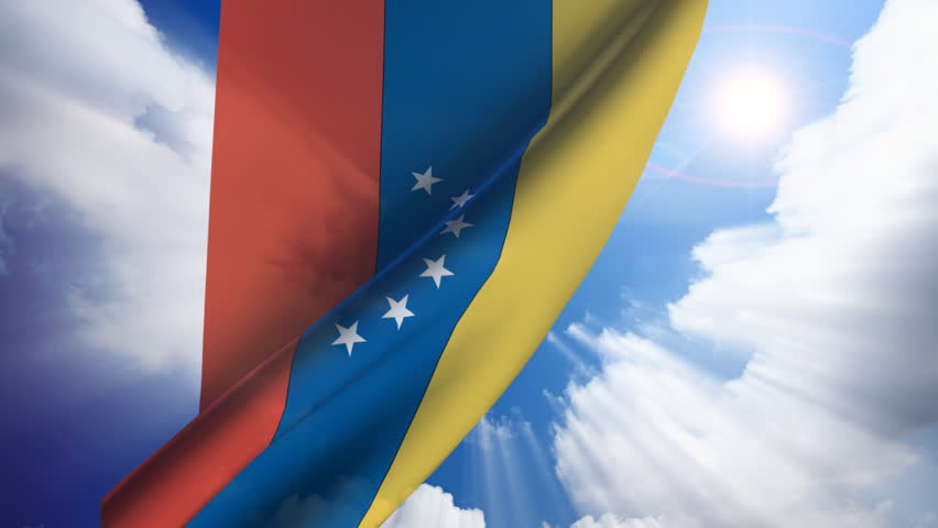 Venezuela flag animation with real time-lapse clouds.