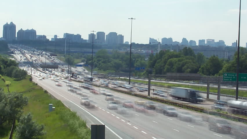 Timelapse scene of cars on the highway.