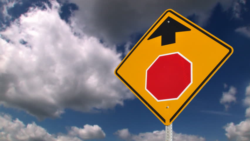 Stop ahead road sign.