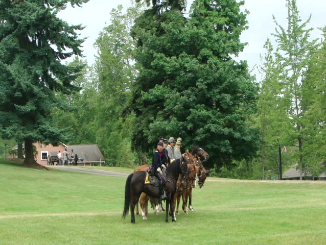 PORT GAMBLE, WA - JUN 20 - Civil War reenactors participate in a mock battle at Port Gamble WA on Jun 20, 2009.	