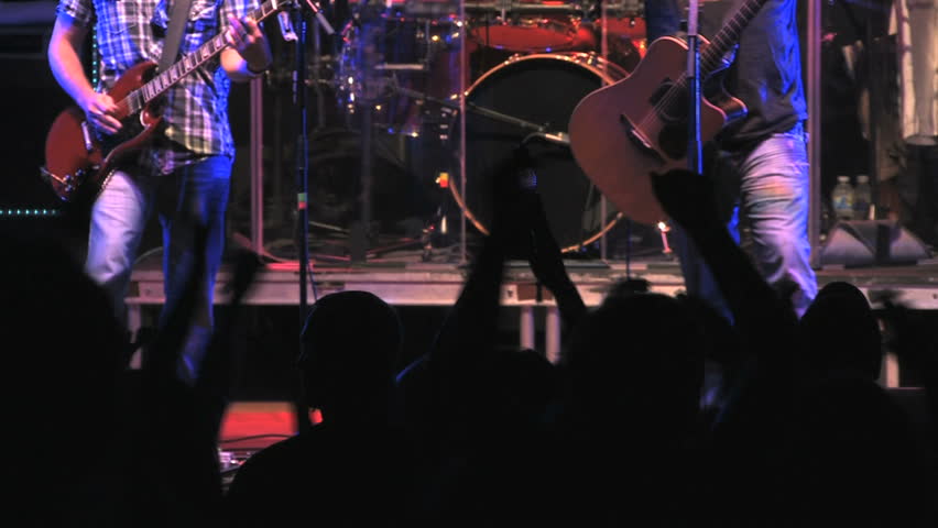 Fans clapping at a rock concert