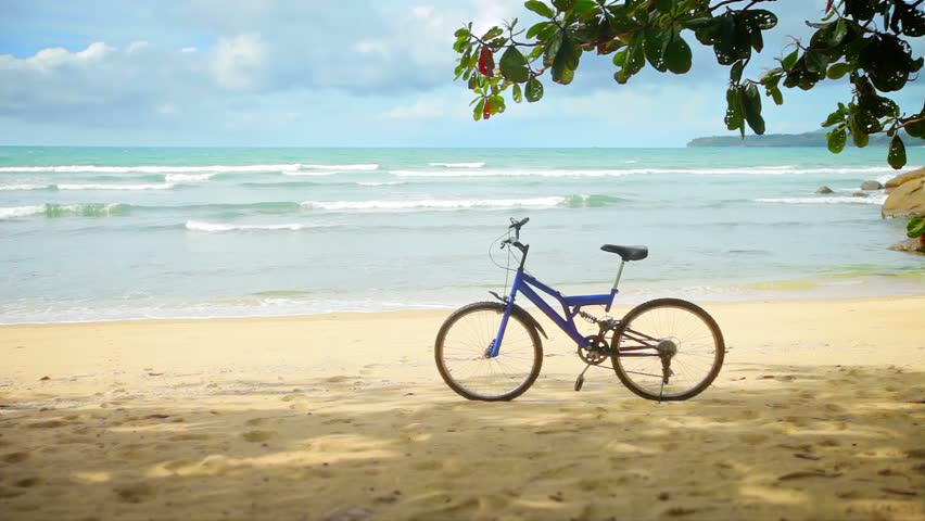 mountain bike on beach