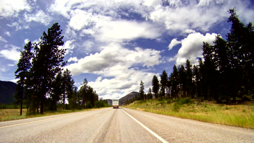 hd time-lapse driving along I-90 through Montana