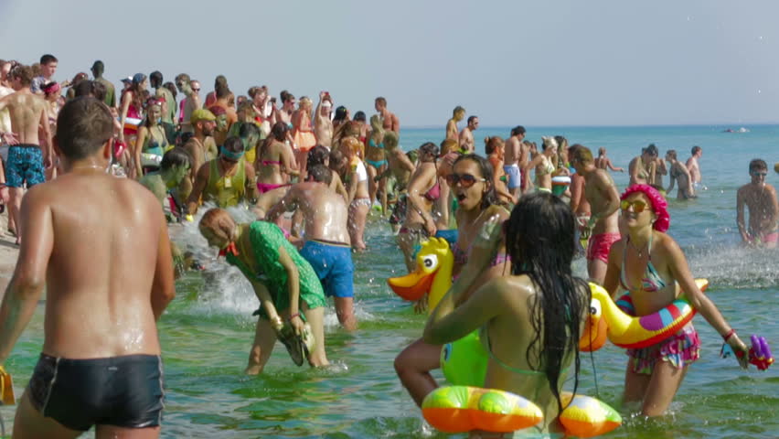 Crimea Ukraine August Kazantip Festival Summer Fun At Kazantip Slow Motion Stock