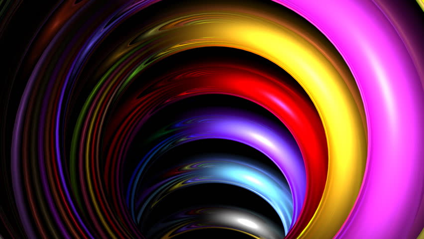 Moving inside geometric colored tunnel