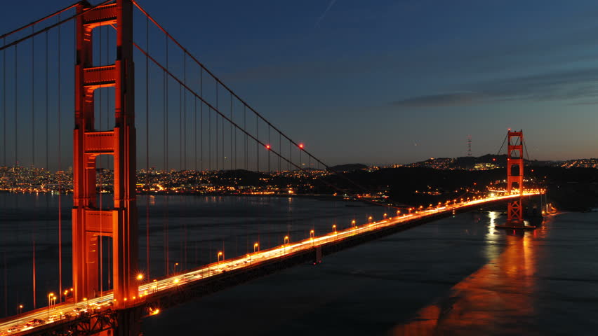 Time Lapse - Golden Gate Bridge at Night - 4K UHD, Ultra HD resolution