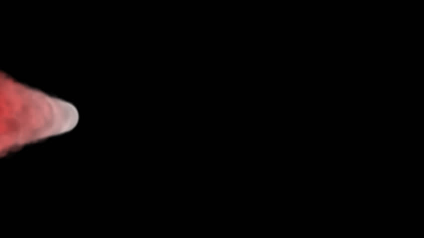 a comet shoots away from the camera on an alpha layer