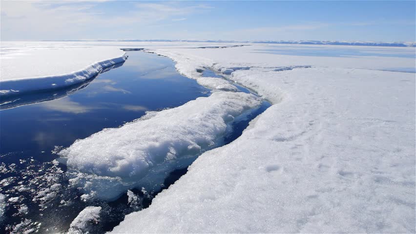 Pack Ice On The Edge Of A Lead Near Admiralty Inlet. Stock Footage 