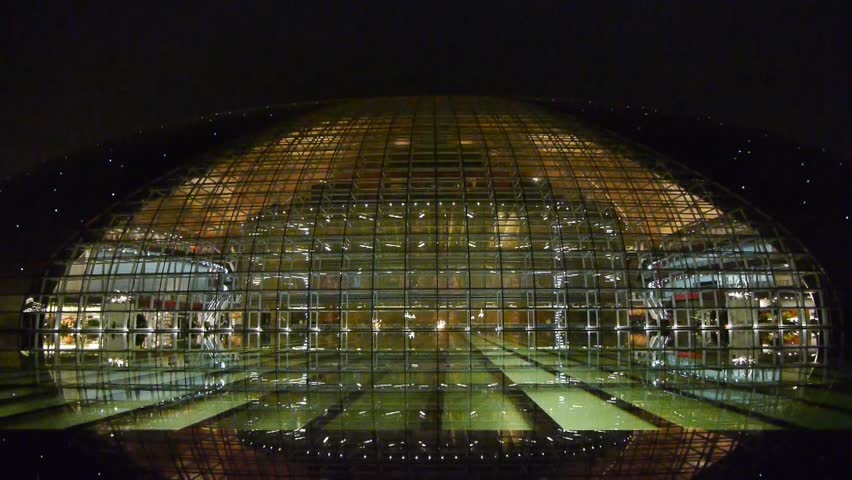 Modern Architecture Videos beijing china national grand theatre in reflection in lake water Modern Architecture Videos beijing china national grand theatre in reflection in lake water