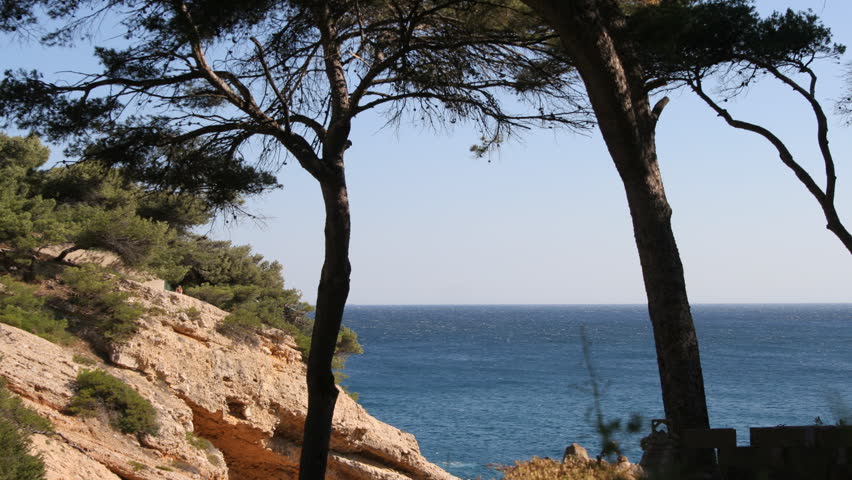 coastal view of calanques outside of marseille, france