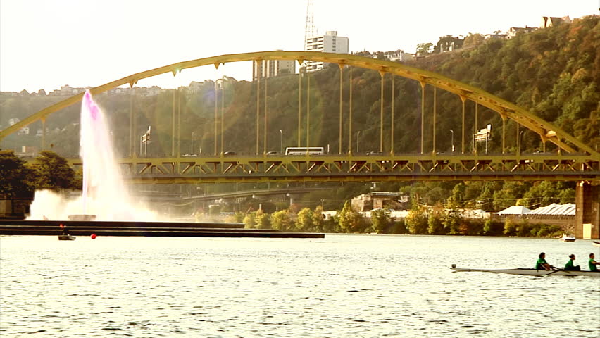 Crew team members racing.