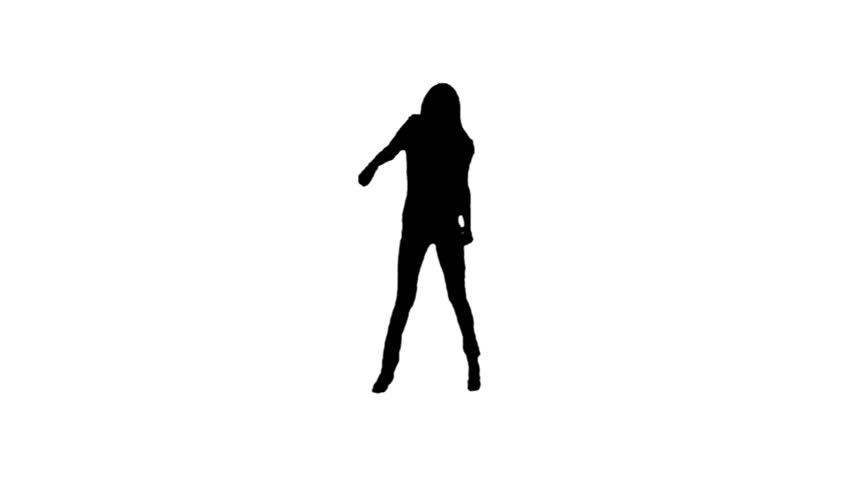 Silhouette of a women go-go dancing  (full HD)