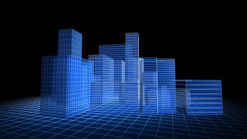 Rotating 3d generated city