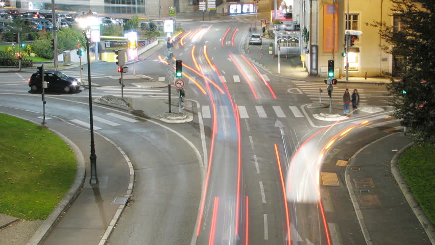 HD time lapse, city car lights