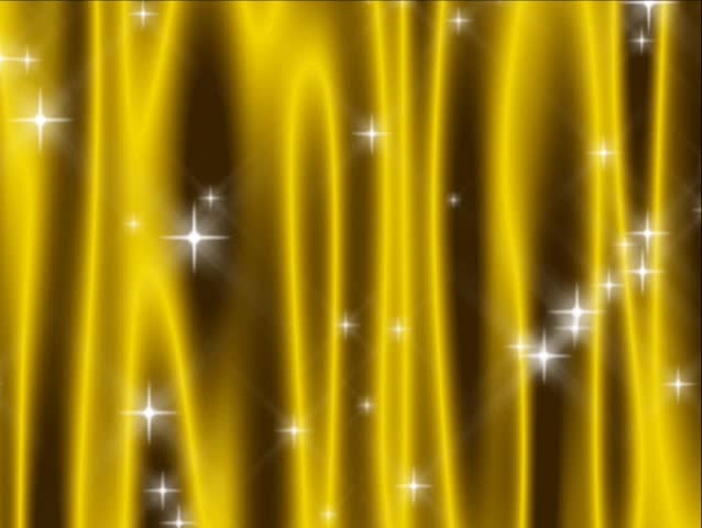480p loop of abstract vivid yellow curtain with falling and shooting stars.