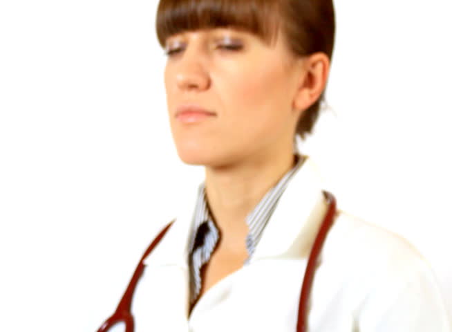 Female doctor offering pill - NTSC