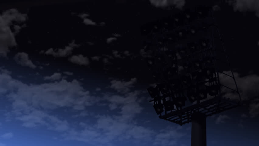 Sports field in light of spotlight