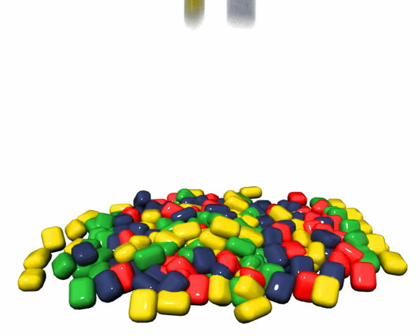 falling candies, colorful objects