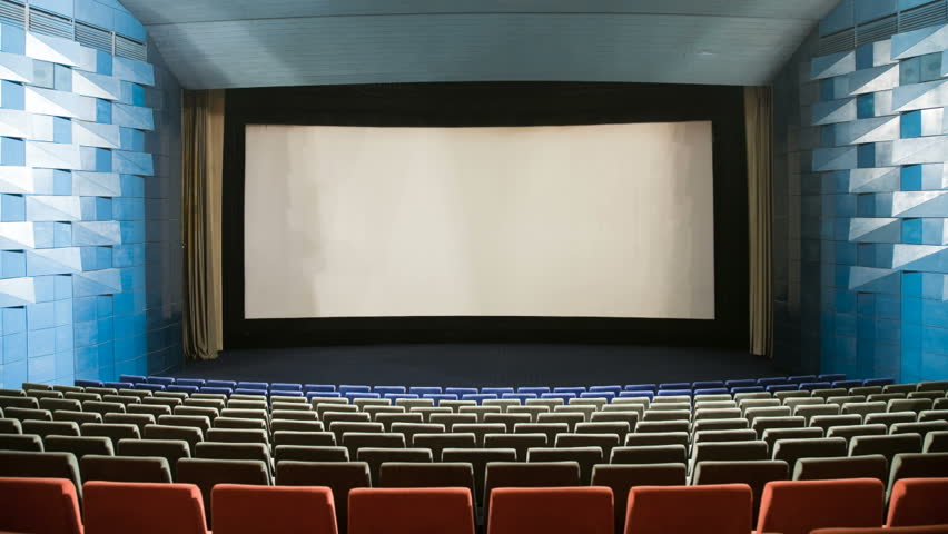 Cinema auditorium is crowding by people to watch movie performance. Ready for adding your own picture or text. Time lapse.