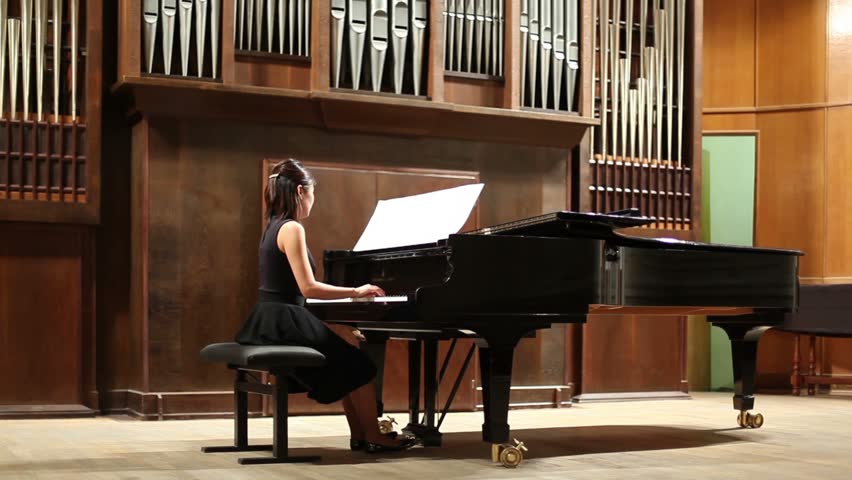 Girl Playing The Piano At The Concert Stock Footage Video 1721827