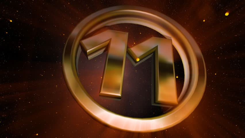 Countdown video with golden letters on a space background