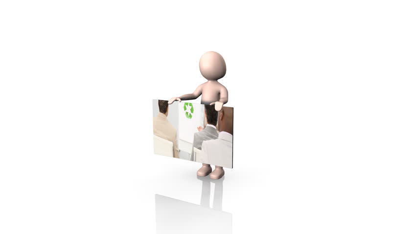 Recycling presentation with character man animation