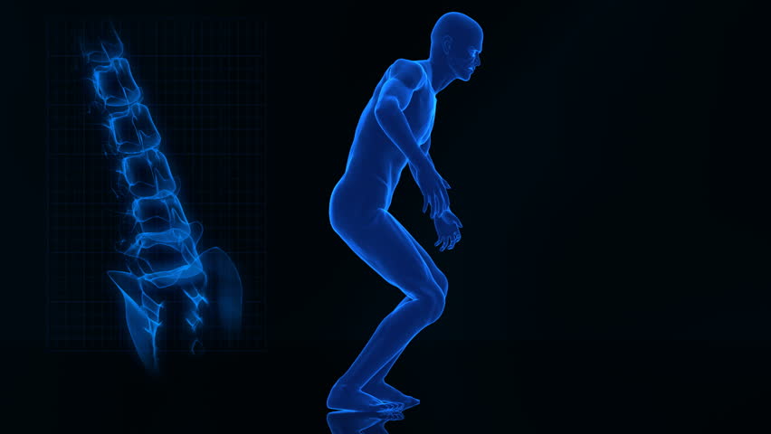 Spine pain concept with rotating camera and spine closeup  - similar footage in my portfolio