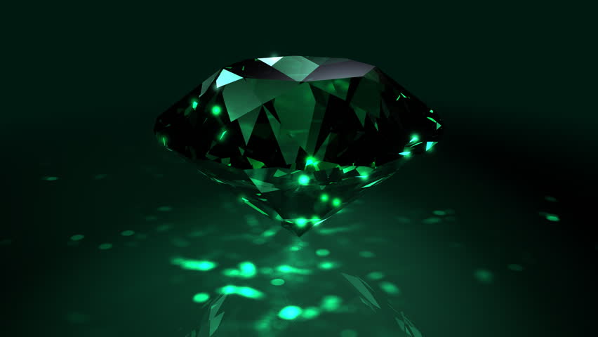 Green Spinning Shiny Diamond - Diamond 03 (HD) - Motion background in green with spinning shining diamond. Nice reflections and highlights. Seamless loop.