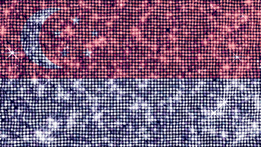 Sparkling National Flags. Singapore.