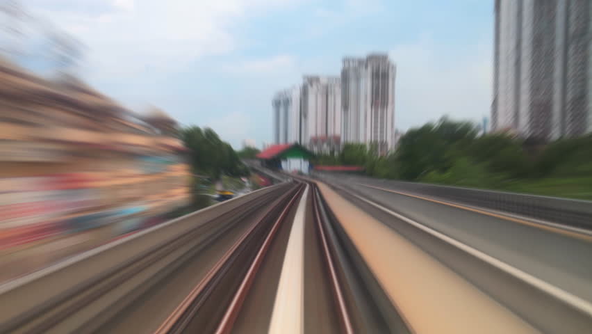 Urban train railways timelapse 