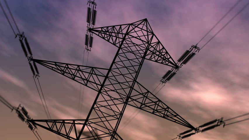 Electricity Pylon at Dusk