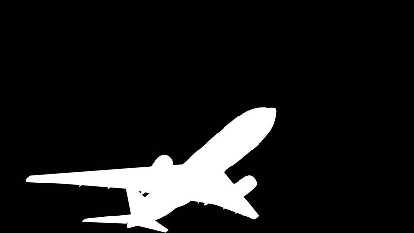 Airplane flying in blue sky.