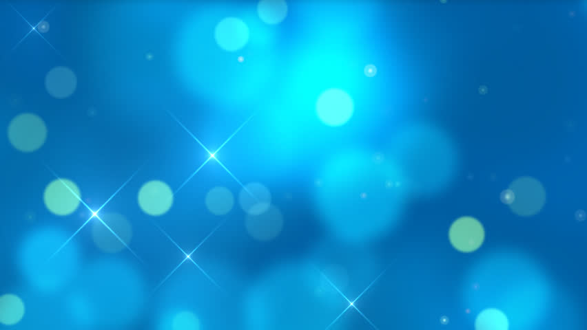 Seamlessly looping animation of defocused flowing light dots on blue background 