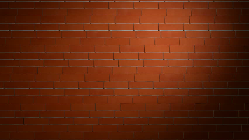 Camera flying through a Crashing red brick wall with white background behind HD footage