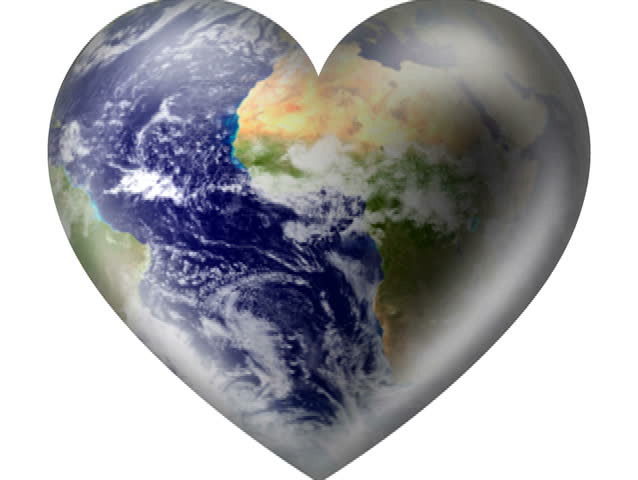 Globe inside heart seamless loop - NTSC