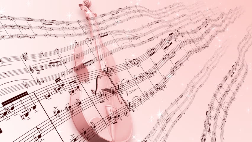 Music notes score and violin.
