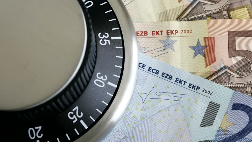 European currency  / Combination safe lock and euros