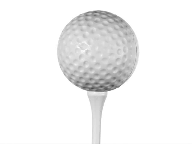 Golf ball on tee isolated on white - NTSC