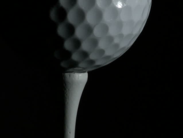 Golf ball on tee close-up - NTSC
