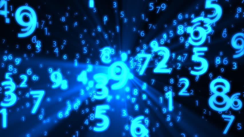 Blue Glowing Numbers - Motion Background 56 (HD) - Motion background with bright glowing numbers. Great for financial, statistic or mathematics concepts.
