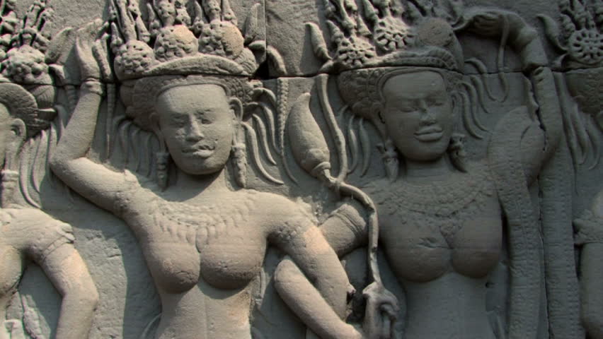 Bas Reliefs Sculpture Angkor Wat, Cambodia 