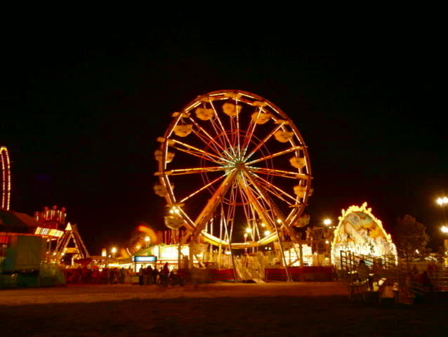 Night time carnival ride timelapse