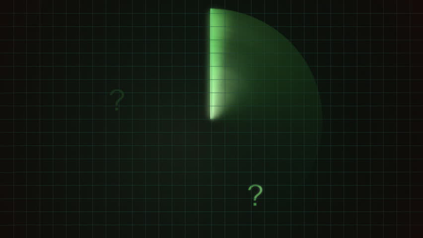 Question marks sonar. Sonar detecting unidentified objects (question marks) approaching rapidly.  HD 1280x720, 25fps. Software used Mirage (TVPaint) 