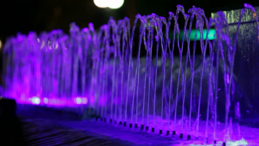 Change color fountains. Some beautiful fountains with changing color backlight.